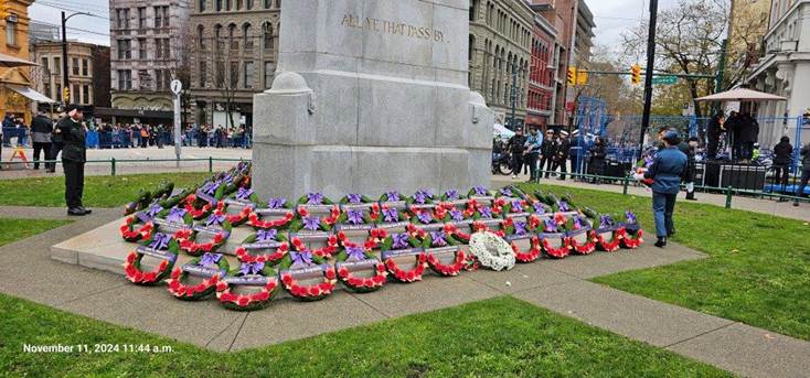 Image: Wreaths at Victory Square (Photograph by Phil Mondor)