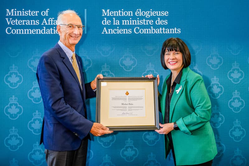 Image:  L Mike Babin; R The Hon Ginette Petitpas Taylor, Minister of Veterans Affairs. Photo credit: Veterans Affairs Canada.