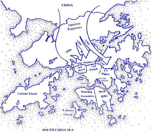 Map showing original disposition of forces, December 8th, 1941