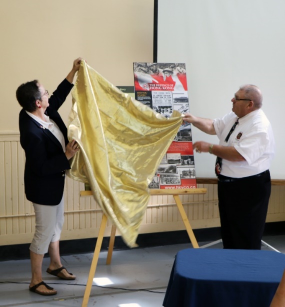 Plaque unveiling by Lori Atkinson Smith and Eugene Labiuk