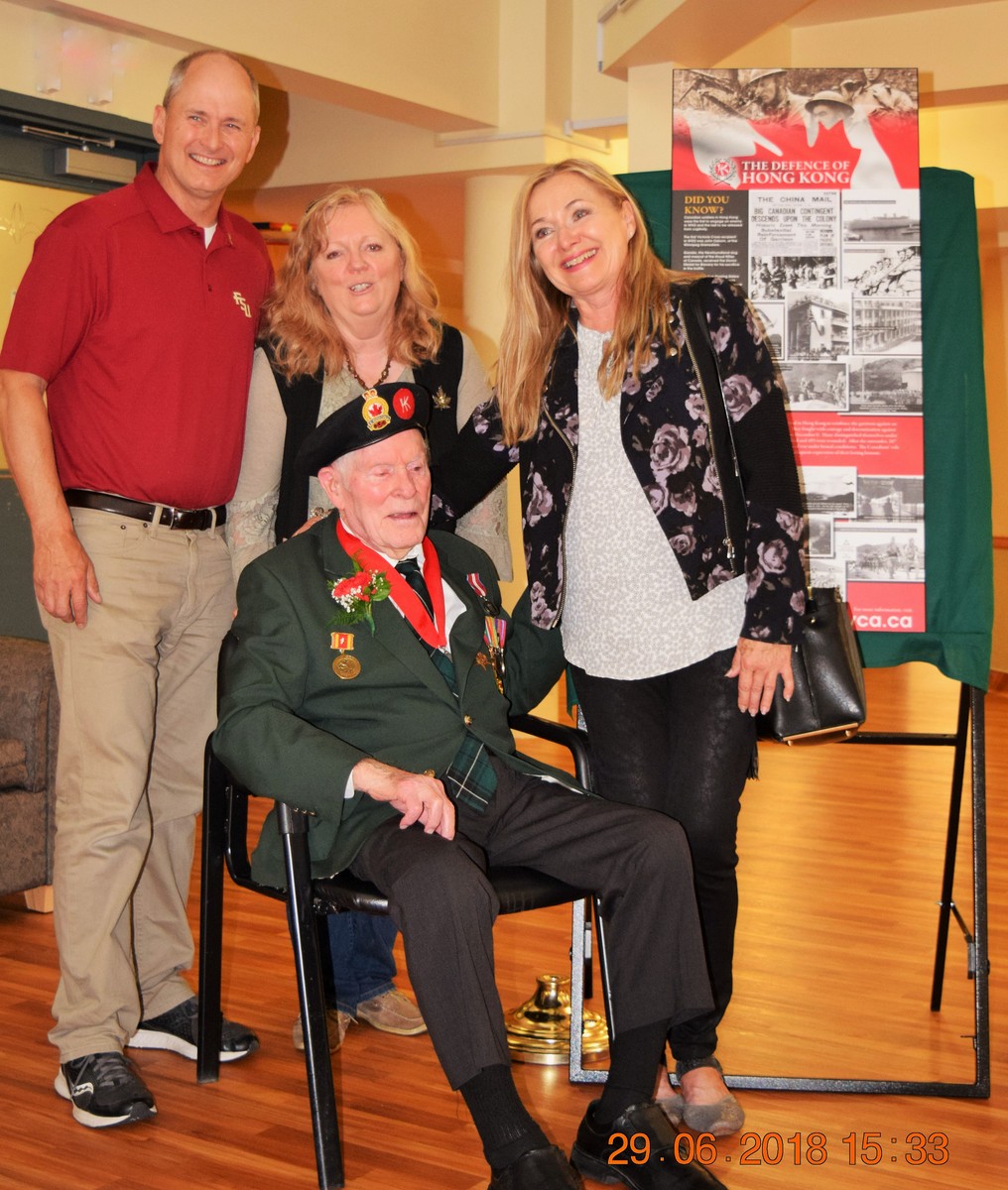 Blake and Marilyn Pridgen with Hong Kong veteran Ralph Maclean, and Gail Richoz, daughter of Hong Kong veteran Ed Shayler (deceased)