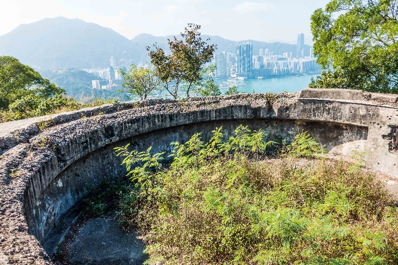 Gun Emplacement at Devil's Peak (note shell holes at right)