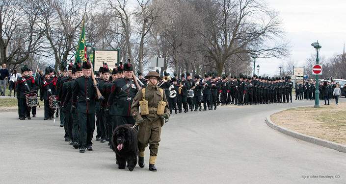 Parade marching in Quebec City