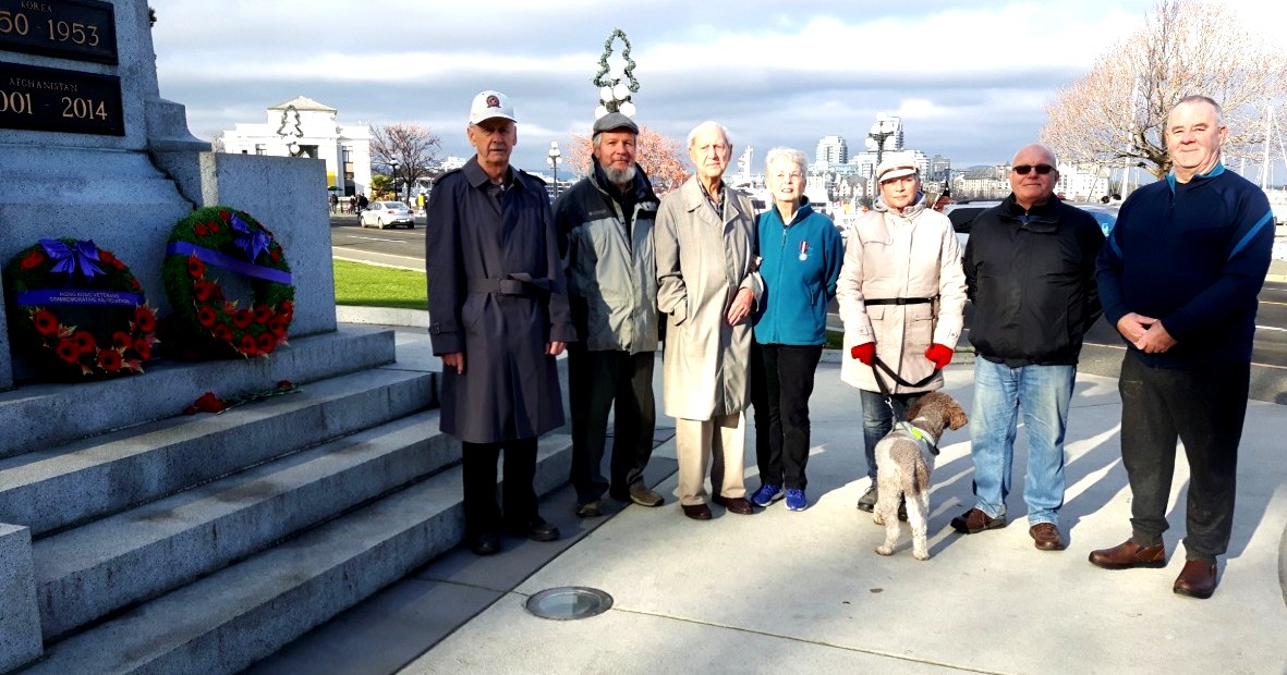 Hong Kong Veteran, Gerry Gerrard paid tribute at the Victoria Cenotaph on Dec 8