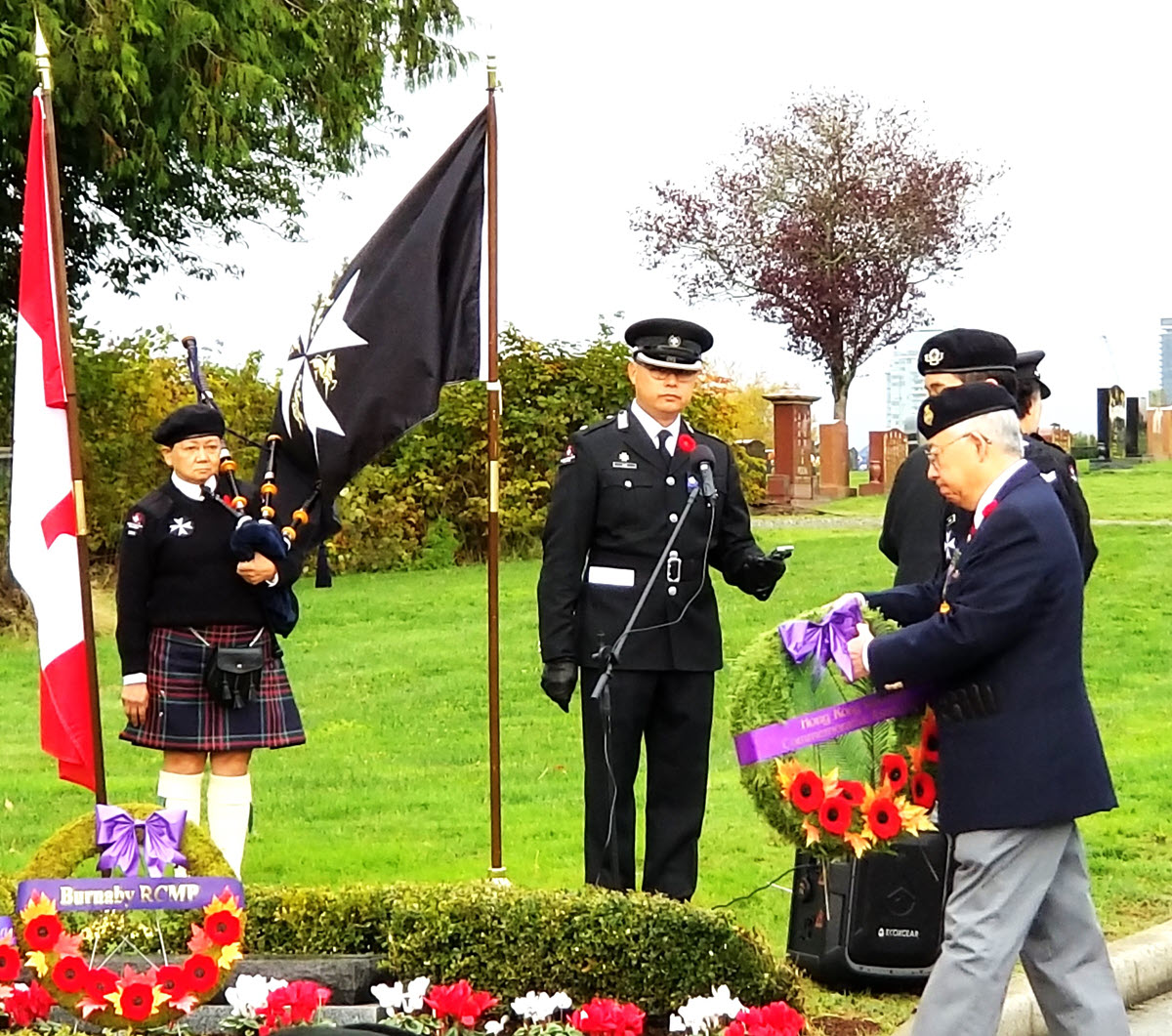 Image: HKVCA representative Edmund Wu laying a wreath in Burnaby